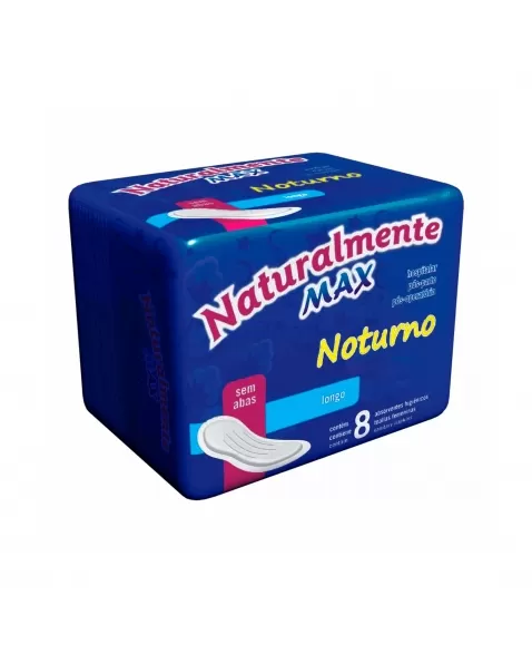 Absorvente Naturalmente Max Noturno Sem Abas - 8 Unidades