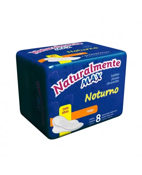 Absorvente Naturalmente Max Noturno Com Abas - 8 Unidades