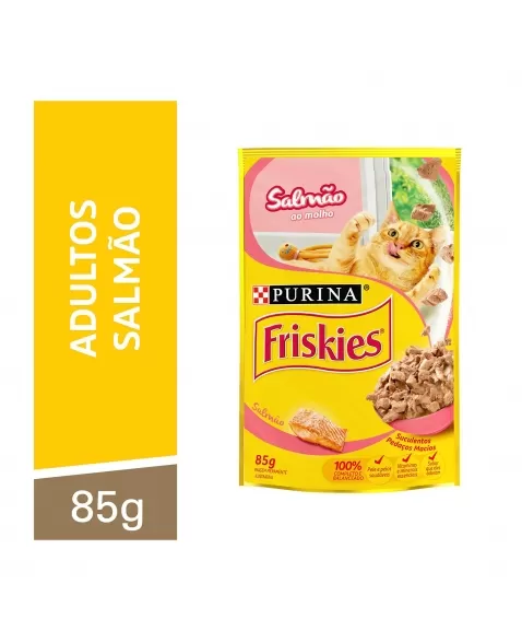 Ração Úmida Friskies Sachê - Sabor Salmão Ao Molho 85G