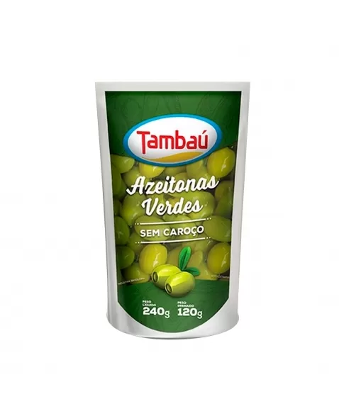 Azeitona Verde Sem Caroço Pouch Tambaú 120G