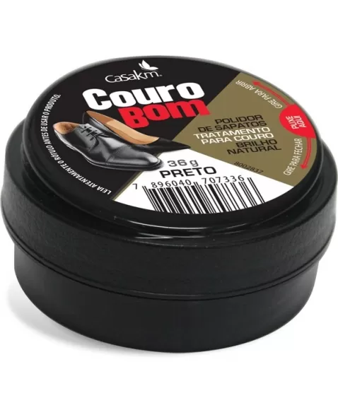 Polidor Pasta Couro Bom Preto 12X36G