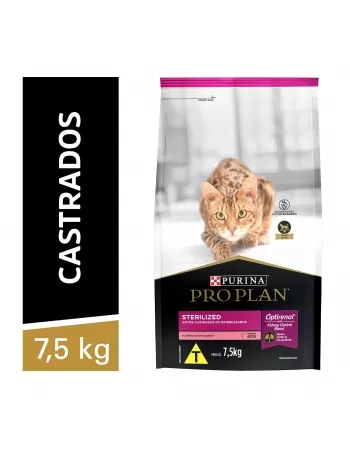 Ração Seca Proplan Cat Adult Sterilized - Sabor Salmão Com Arroz 7,5Kg