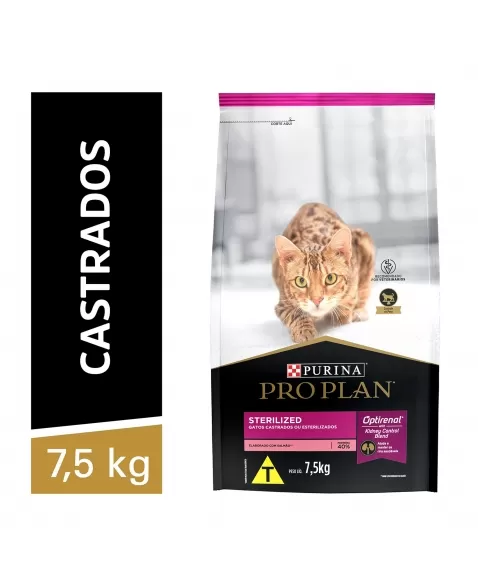 Ração Seca Proplan Cat Adult Sterilized - Sabor Salmão Com Arroz 7,5Kg