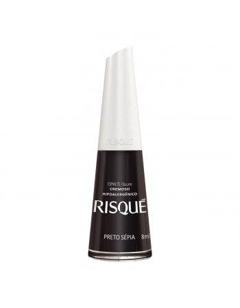 Esmalte Risqué Escuro Cremoso Preto Sépia 8Ml - Caixa Com 6 Unidades Nu