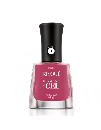 Esmalte Risqué Diamond Gel Hibisco Rosa Cremoso 9,5Ml - Caixa Com 6 Unidades Nu