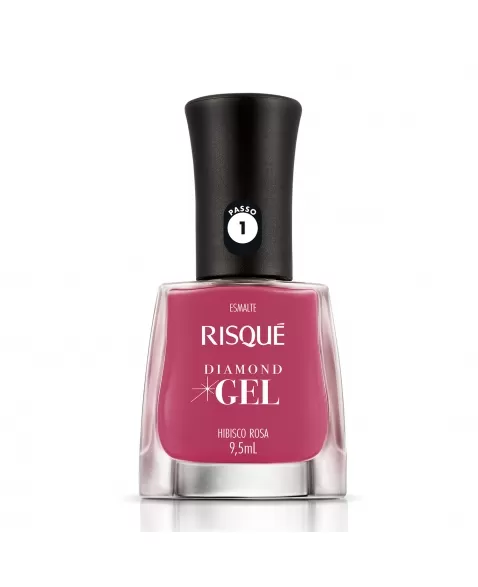 Esmalte Risqué Diamond Gel Hibisco Rosa Cremoso 9,5Ml - Caixa Com 6 Unidades Nu