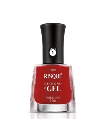 Esmalte Risqué Diamond Gel Vermelho Cereja Cremoso 9,5Ml - Caixa Com 6 Unidades Nu