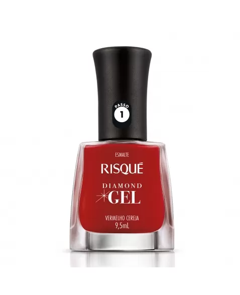 Esmalte Risqué Diamond Gel Vermelho Cereja Cremoso 9,5Ml - Caixa Com 6 Unidades Nu