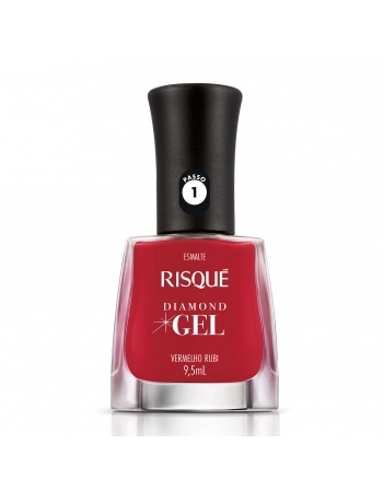 Esmalte Risqué Diamond Gel Vermelho Rubi Cremoso 9,5Ml - Caixa Com 6 Unidades Nu