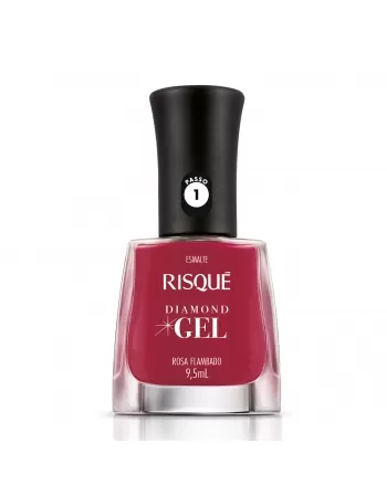 Esmalte Risqué Diamond Gel Rosa Flambado Cremoso 9,5Ml - Caixa Com 6 Unidades Nu