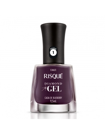 Esmalte Risqué Diamond Gel Calda De Blueberry Cremoso 9,5Ml - Caixa Com 6 Unidades Nu