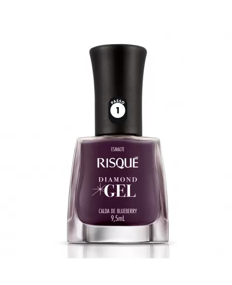 Esmalte Risqué Diamond Gel Calda De Blueberry Cremoso 9,5Ml - Caixa Com 6 Unidades Nu