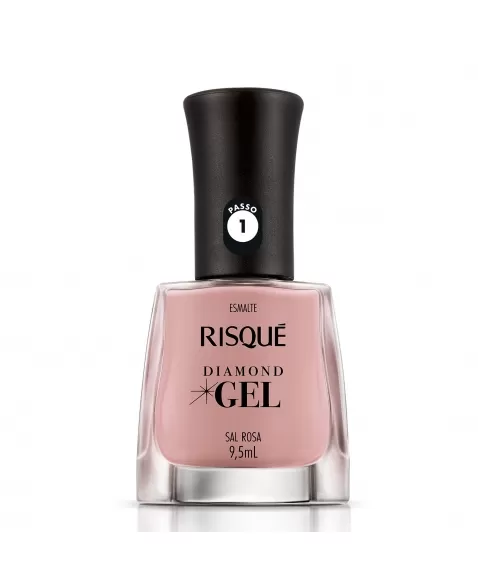 Esmalte Risqué Diamond Gel Sal Rosa Cremoso 9,5Ml - Caixa Com 6 Unidades Nu