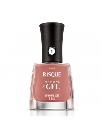 Esmalte Risqué Diamond Gel Espumante Rosé Cremoso 9,5Ml - Caixa Com 6 Unidades Nu