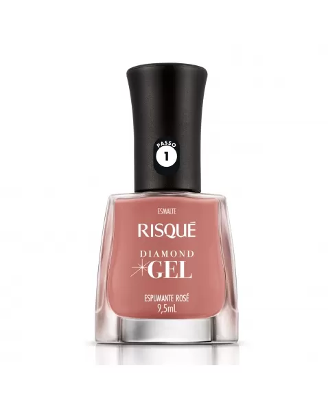 Esmalte Risqué Diamond Gel Espumante Rosé Cremoso 9,5Ml - Caixa Com 6 Unidades Nu