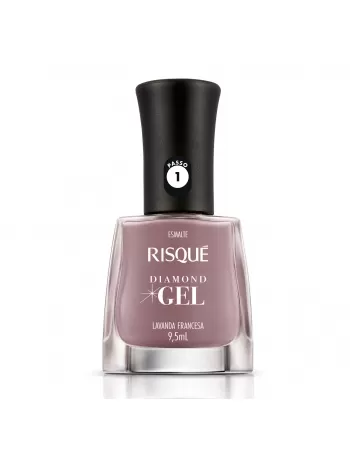 Esmalte Risqué Diamond Gel Lavanda Francesa Cremoso 9,5Ml - Caixa Com 6 Unidades Nu