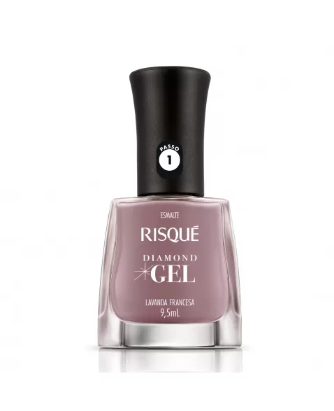 Esmalte Risqué Diamond Gel Lavanda Francesa Cremoso 9,5Ml - Caixa Com 6 Unidades Nu