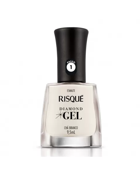 Esmalte Risqué Diamond Gel Chá Branco Natural 9,5Ml - Caixa Com 6 Unidades Nu