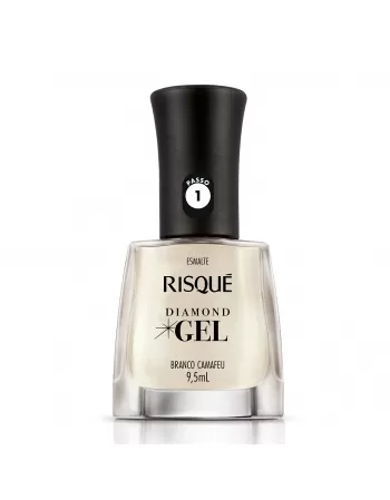 Esmalte Risqué Diamond Gel Branco Camafeu Cremoso 9,5Ml - Caixa Com 6 Unidades Nu