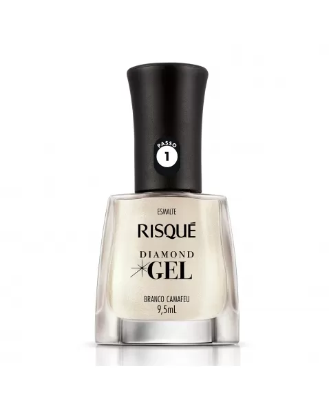 Esmalte Risqué Diamond Gel Branco Camafeu Cremoso 9,5Ml - Caixa Com 6 Unidades Nu