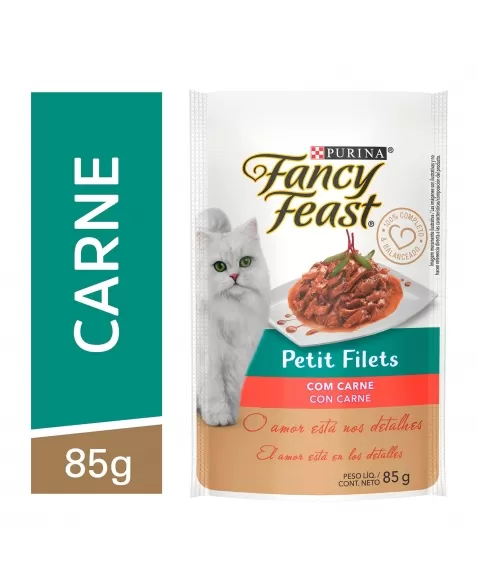 Ração Úmida Sachê Fancy Feast Petit - Sabor Filet Carne 85G