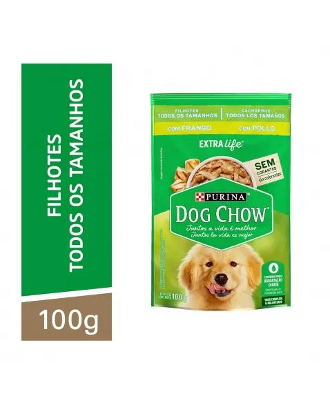 Ração Úmida Dog Chow Sachê Filhotes - Sabor Frango 100G