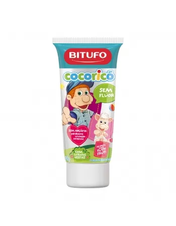 Gel Dental Bitufo Cocoricó Sem Flúor Sabor Tutti-Frutti 90G