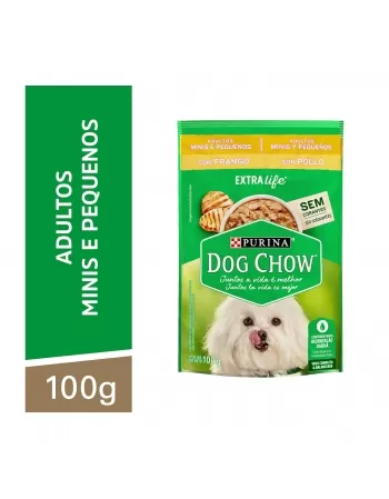 Ração Úmida Dog Chow Sachê Filhotes Raças Pequenas - Sabor Frango E Arroz 100G