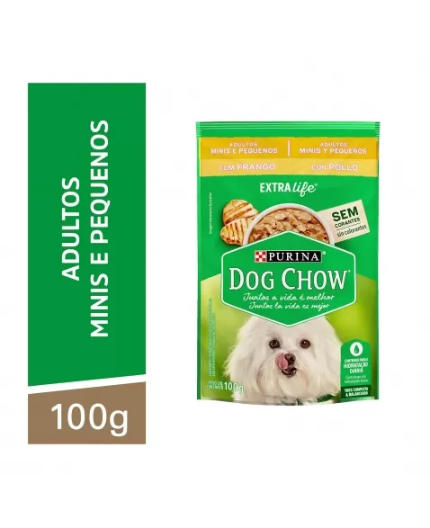 Ração Úmida Dog Chow Sachê Filhotes Raças Pequenas - Sabor Frango E Arroz 100G