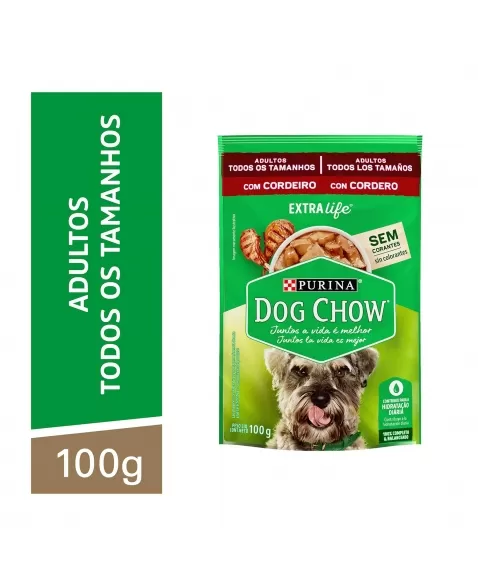 Ração Úmida Dog Chow Sachê Cães Adultos - Sabor Cordeiro 100G