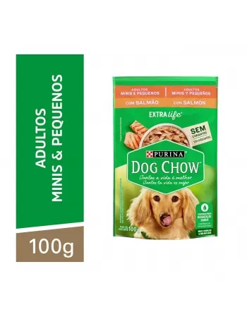 Ração Úmida Dog Chow Sachê Cães Adultos Raças Pequenas - Sabor Salmão 100G