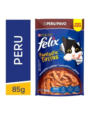 Ração Úmida Felix Sachê Fantastic - Sabor Tiritas Peru 85G