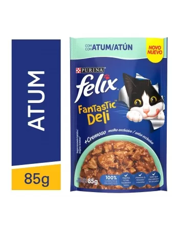 Ração Úmida Felix Sachê Fantastic Deli - Sabor Atum 85G