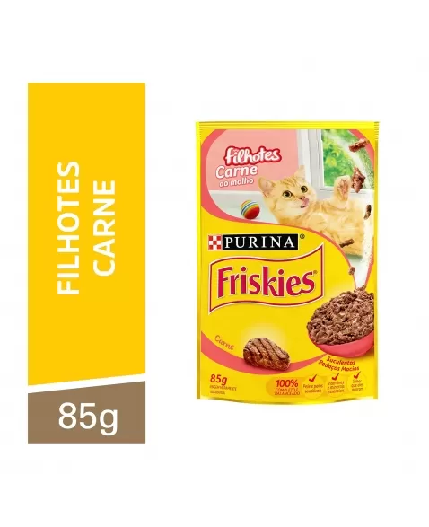 Ração Úmida Friskies Sachê Filhotes - Sabor Carne Ao Molho 85G