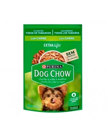 Ração Úmida Dog Chow Sachê Filhotes - Sabor Carne 100G