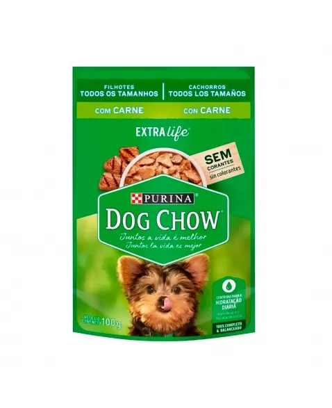 Ração Úmida Dog Chow Sachê Filhotes - Sabor Carne 100G