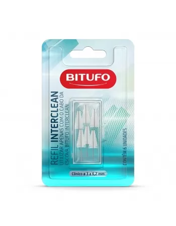 Refil Para Escova De Dente Bitufo Interclean Cônico 3 A 6,2 Milímetros 6 Unidades