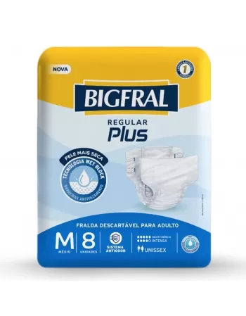 Fralda Bigfral Plus Regular M - Com 8 Unidades