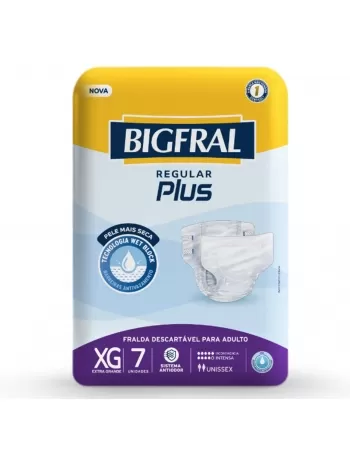 Fralda Bigfral Plus Regular Xg - Com 7 Unidades