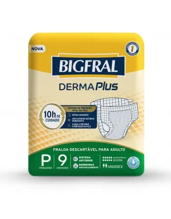 Fralda Bigfral Derma Plus P - Com 9 Unidades