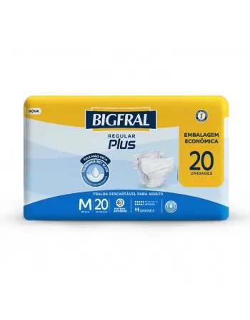 Fralda Bigfral Regular Plus Econômica M - Com 20 Unidades