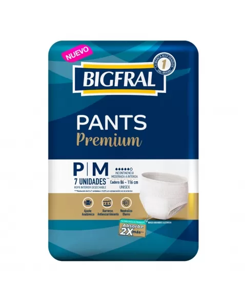 Fralda Bigfral Pants Regular P/M - Com 7 Unidades