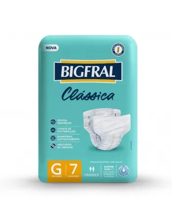 Fralda Bigfral Clássica Regular G - Com 7 Unidades