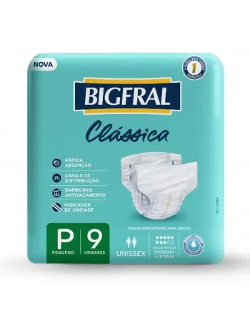 Fralda Bigfral Clássica Regular P - Com 9 Unidades