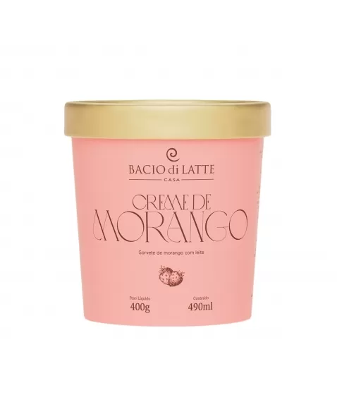 POTE GELATO BACIO LATTE 490ML MORANGO