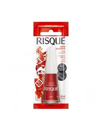 Esmalte Risqué Vermelho Cremoso Love 8ml - Caixa Com 6 Unidades Blister