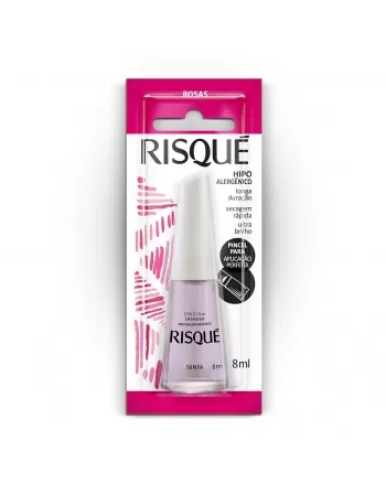 Esmalte Risqué Rosas Cremoso Ninfa 8Ml - Caixa Com 6 Unidades Blister