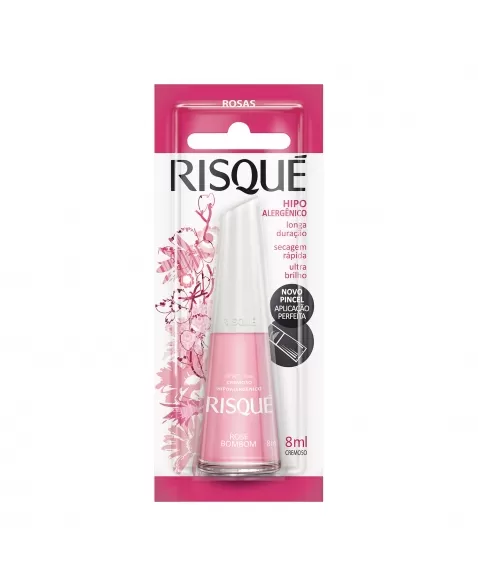 Esmalte Risqué Rosas Cremoso Rosé Bombom 8Ml - Caixa Com 6 Unidades Blister