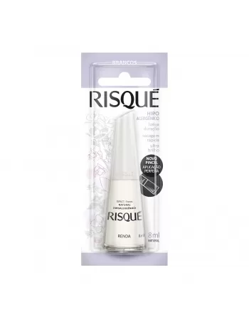 Esmalte Risqué Branco Natural Novo Renda 8Ml - Caixa Com 6 Unidades Blister