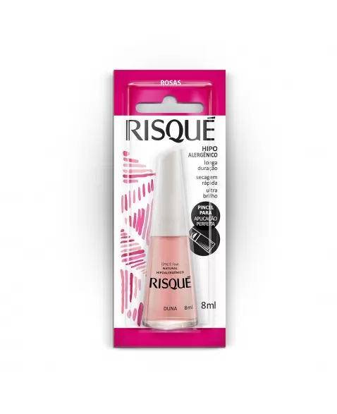 Esmalte Risqué Rosas Natural Duna 8Ml - Caixa Com 6 Unidades Blister